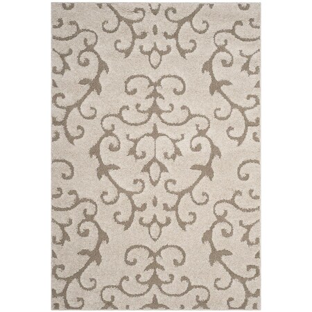 Safavieh 2 ft. 3 in. x 5 ft. Shag Power Loomed Accent Area Rug; Cream & Beige SG470-1113-25